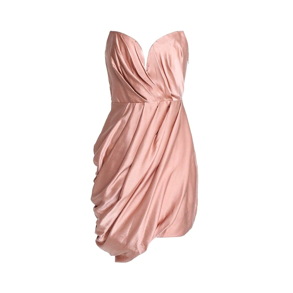 Zimmerman Silk Draped Corset Blush Nude Mini Dress